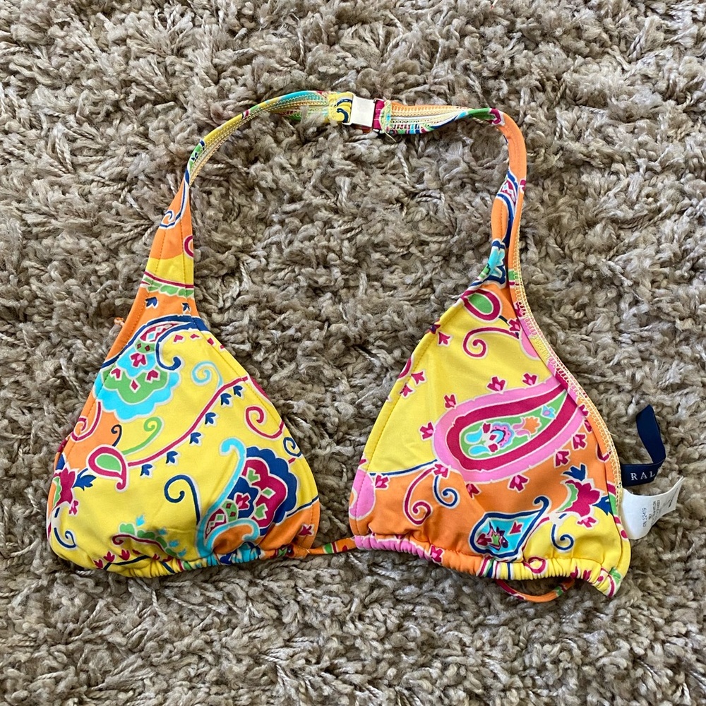 Vintage Paisley Print Ralph Lauren Swim Top